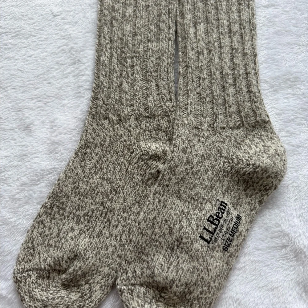 L.L.Bean Men's Tan Wool Socks - Picture 3 of 5